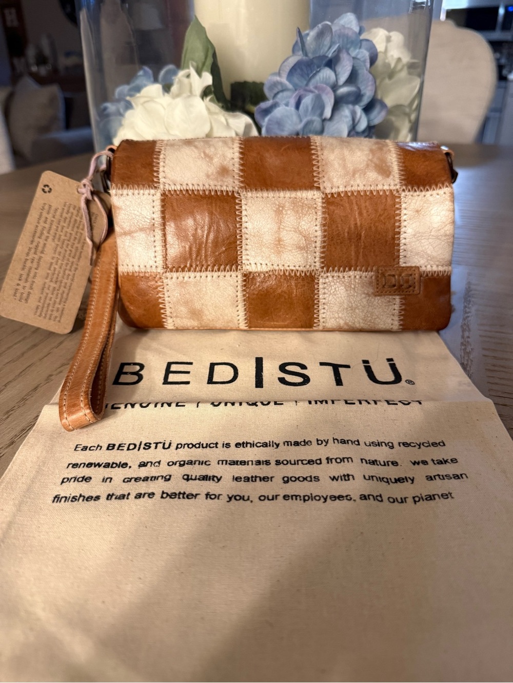 Bed Stu Cadence PW wristlet , wallet , crossbody - Tan Rustic Nectar Lux -NWT